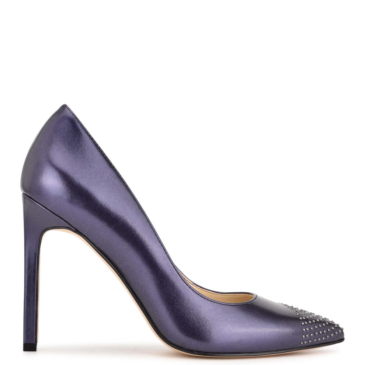 Zapatos De Salon Nine West Tadaa Studded Pointy Puntera Mujer Azul Marino | 4185JOYNH