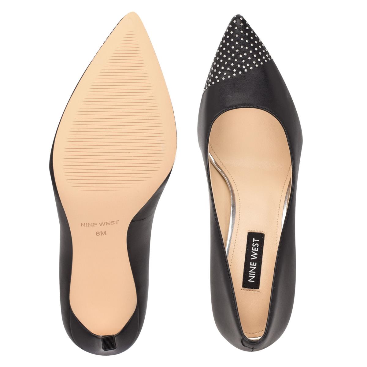 Zapatos De Salon Nine West Tadaa Studded Pointy Puntera Mujer Negras | 7163FKRPX