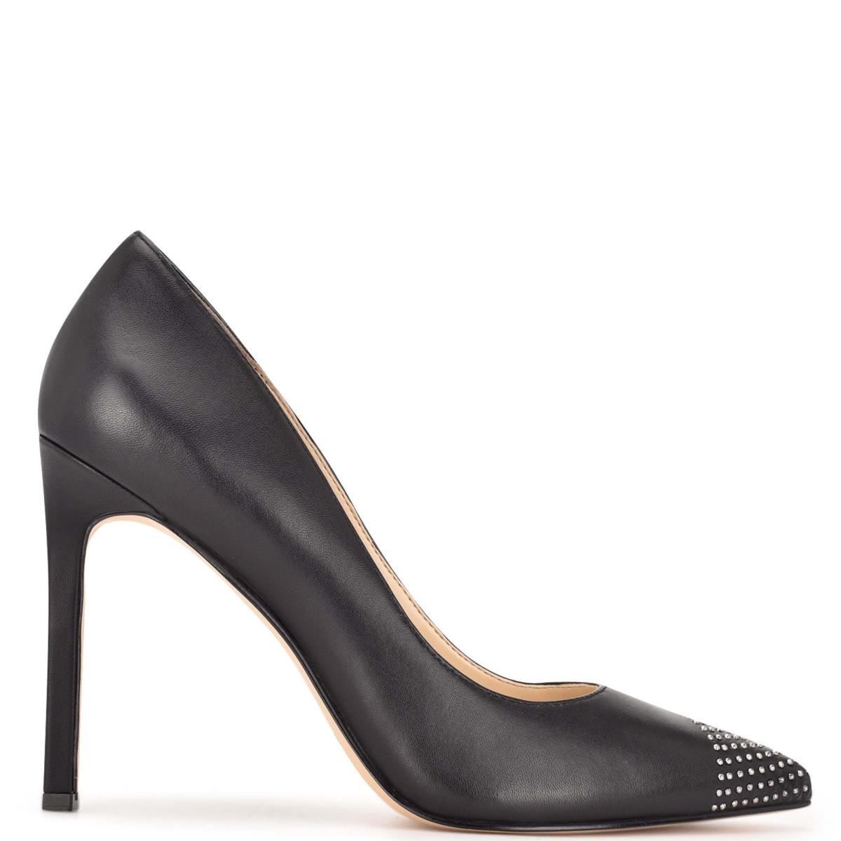 Zapatos De Salon Nine West Tadaa Studded Pointy Puntera Mujer Negras | 7163FKRPX