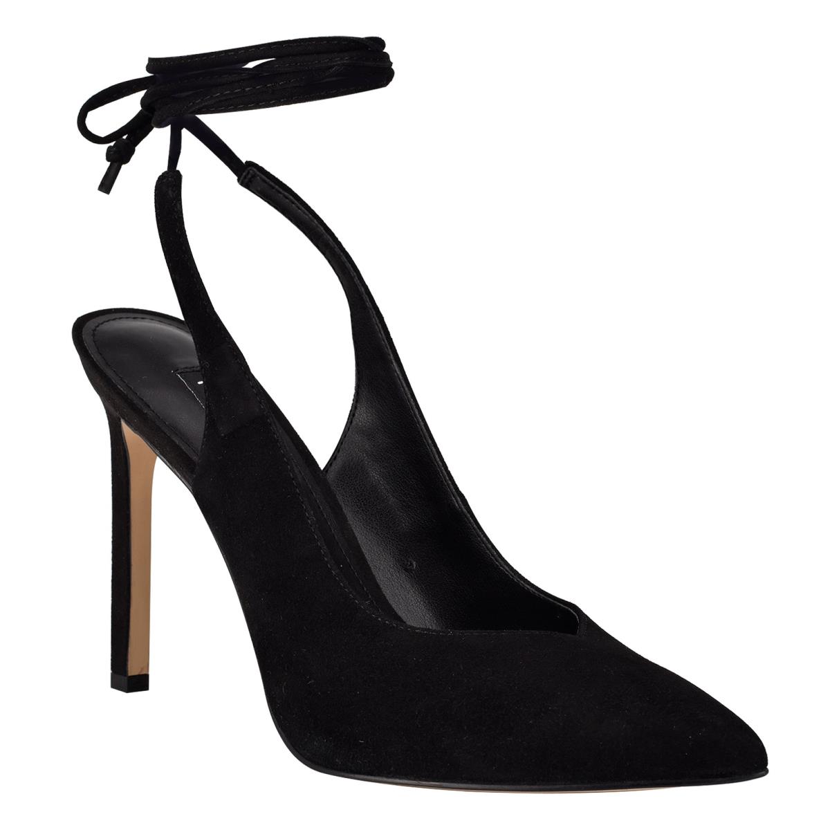 Zapatos De Salon Nine West Talon Ankle Wrap Vestido Mujer Negras | 4153FWURV