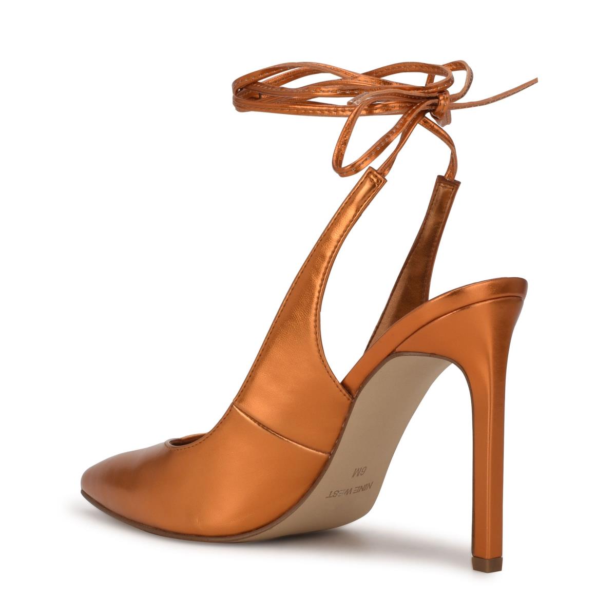 Zapatos De Salon Nine West Talon Ankle Wrap Vestido Mujer Naranjas | 8201XLIAB