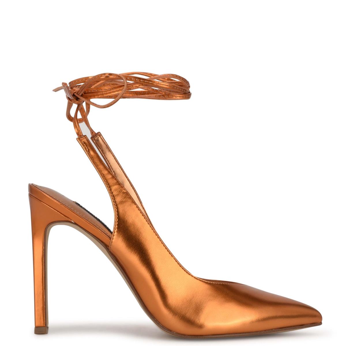 Zapatos De Salon Nine West Talon Ankle Wrap Vestido Mujer Naranjas | 8201XLIAB