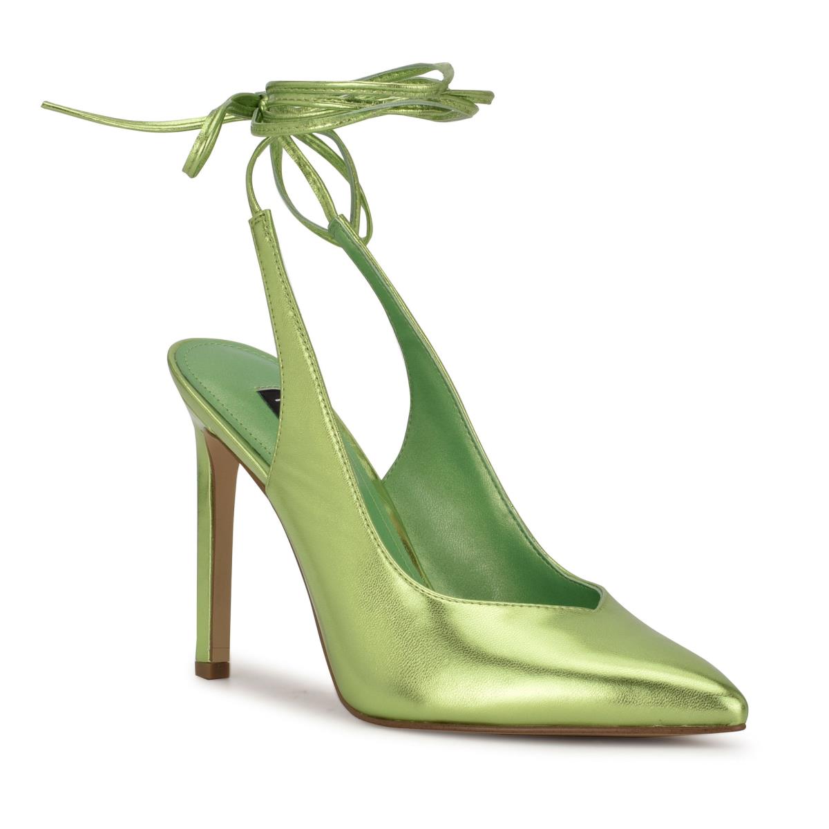 Zapatos De Salon Nine West Talon Ankle Wrap Vestido Mujer Verde | 9573VROMP