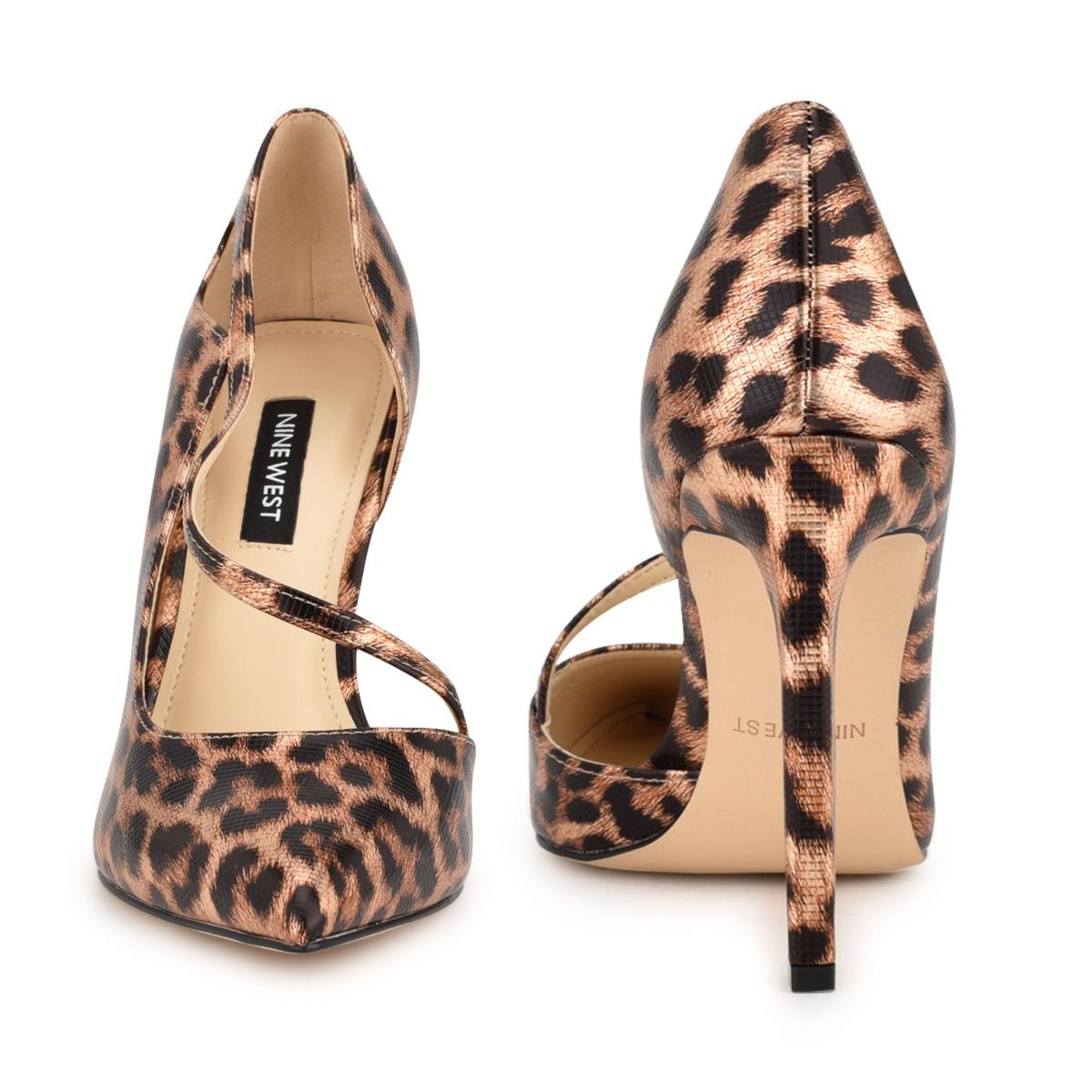 Zapatos De Salon Nine West Twirl Pointy Puntera Mujer Leopardo | 7359MVOTR