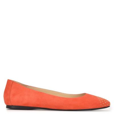 Ballerinas Nine West Aloha Studded Square-Puntera Mujer Rojas | 1904SDFPK