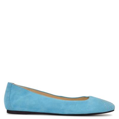 Ballerinas Nine West Aloha Studded Square-Puntera Mujer Azules Claro | 3915XPJAW