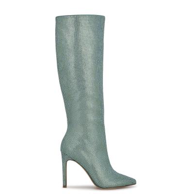 Botas De Vestir Nine West Tysh Rhinestone Mujer Verde Claro | 5829CHLGE