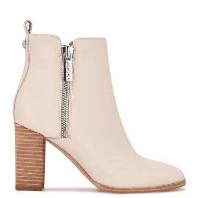 Botines Nine West Dips Block Heel Mujer Beige | 6523KYBOE