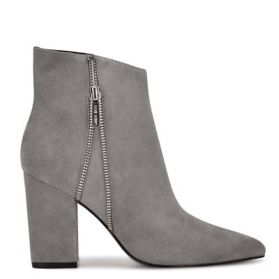 Botines Nine West Glorya Tacón Mujer Gris | 7864RYPMD