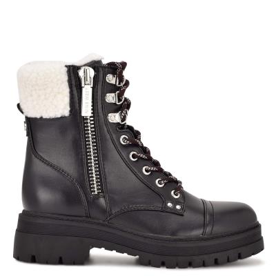 Botines Nine West Pike Combat Lug Sole Mujer Negras | 4260YVJZT