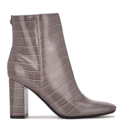 Botines Nine West Sardo 9x9 Tacón Mujer Gris | 9230VIPFN