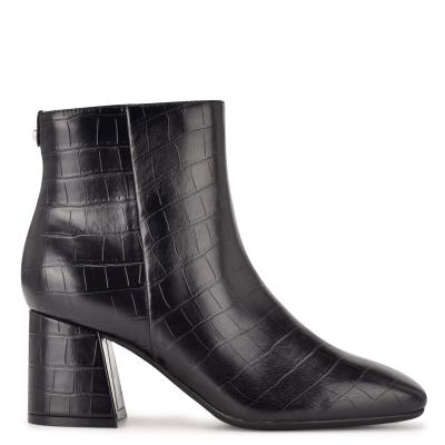 Botines Nine West Vivy 9x9 Tacón Mujer Negras | 8035GDFEL