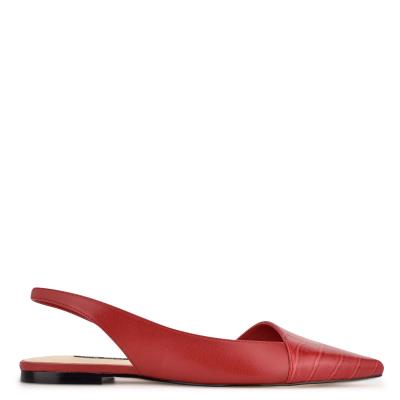 Flats Nine West Beads Destalonadas Pointy Puntera Mujer Rojas Rojas | 1860IAWEB