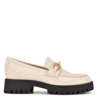 Loafers Nine West Gonehme Lug Sole Mujer Creme | 2573CMXNO