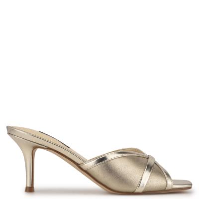 Sandalias Deslizantes Nine West Dainty Tacón Mujer Plateadas | 5603ZINUP