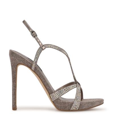 Sandalias Vestir Nine West Ulliy Tacón Mujer Marrones | 8904MYRHT