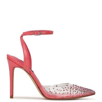 Zapatos De Salon Nine West Foreva Ankle Correa Vestido Mujer Rosas Coral | 8231PYQNL