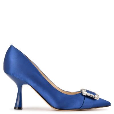 Zapatos De Salon Nine West Helyn Pointy Puntera Mujer Azules | 6982VYEOL